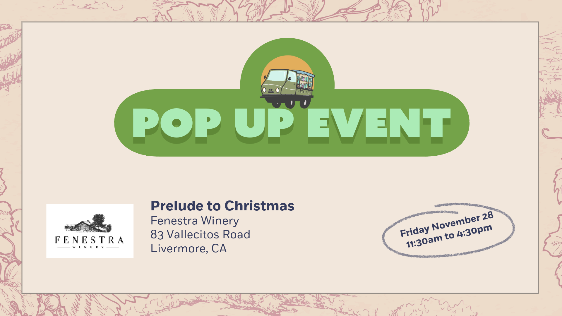 Prelude to Christmas at Fenestra Winery November 28 2025