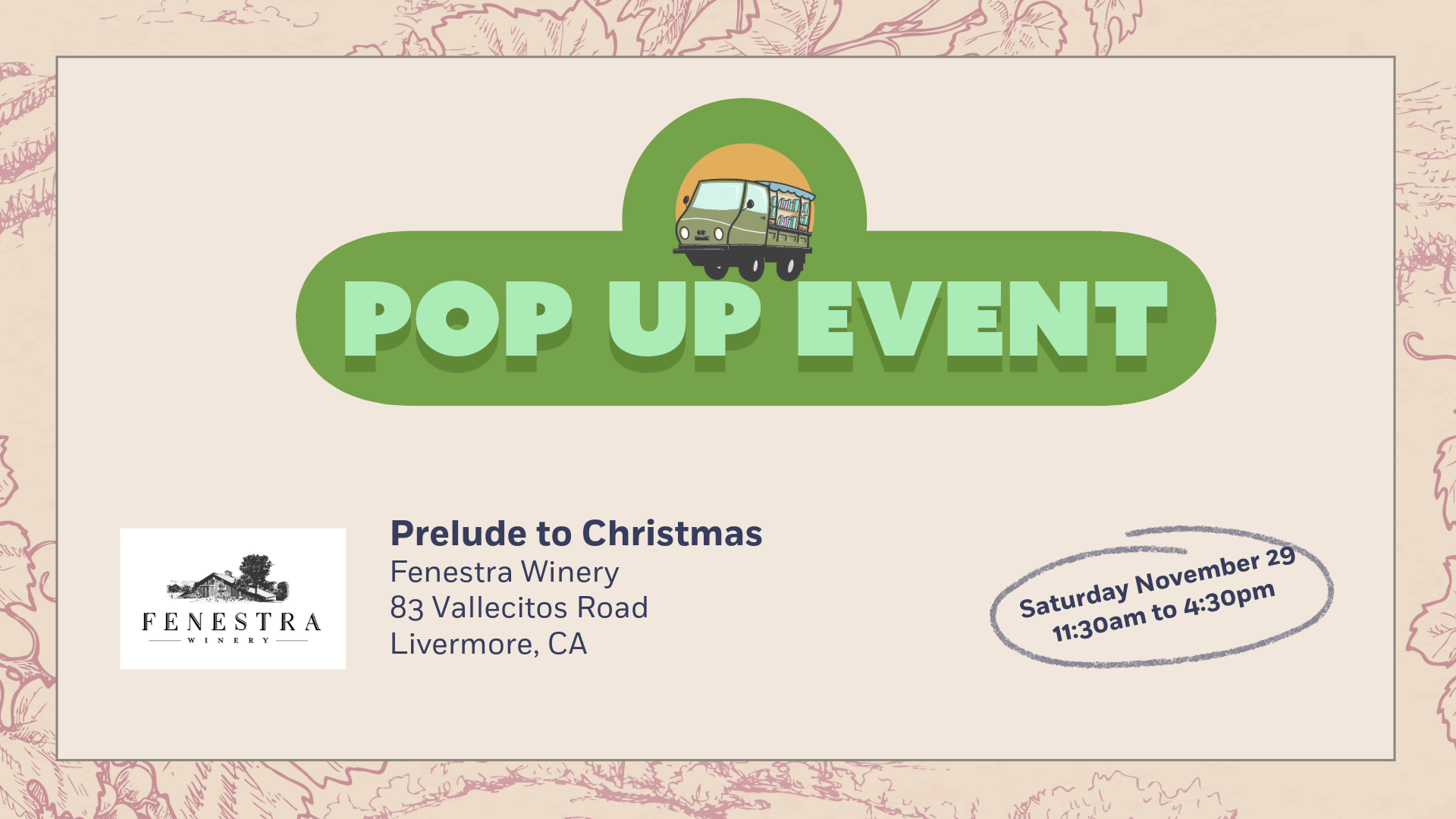 Prelude to Christmas at Fenestra Winery November 29 2025