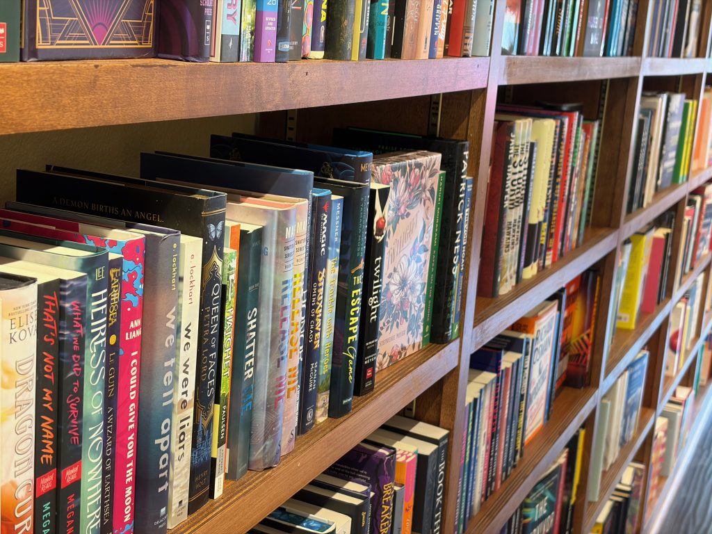 Books on shelves